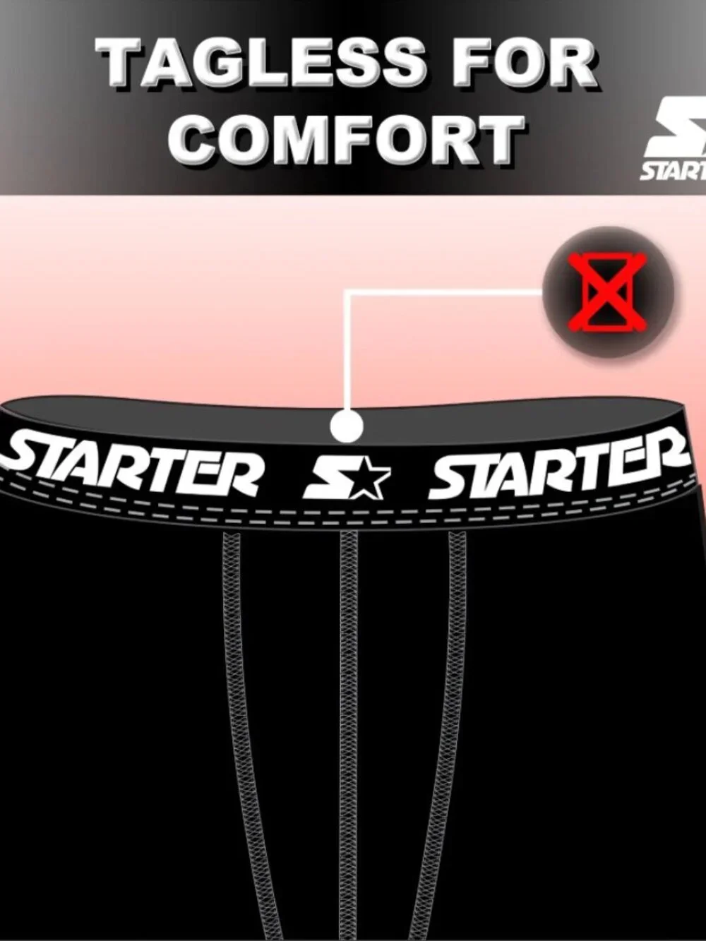 NEW Starter Men’s Active Performance Boxer Briefs Underwear 6 Pack Set of 6 S Si